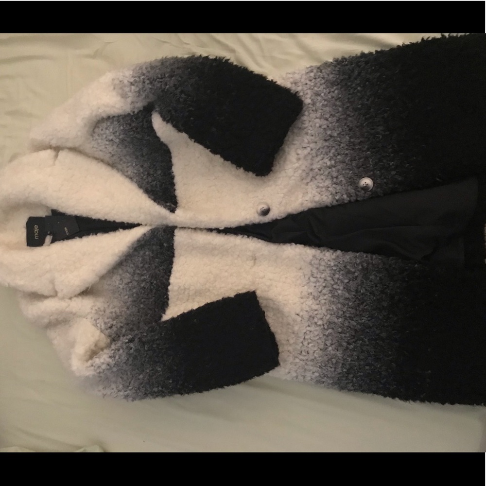 Maje black and cream ombré coat.